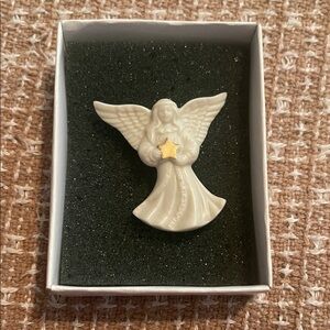 Lenox Ivory Angel Brooch with Gold Star